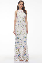 Simcha White Floral Applique Maxi Dress Avalabel