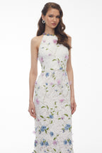 Simcha White Floral Applique Maxi Dress Avalabel