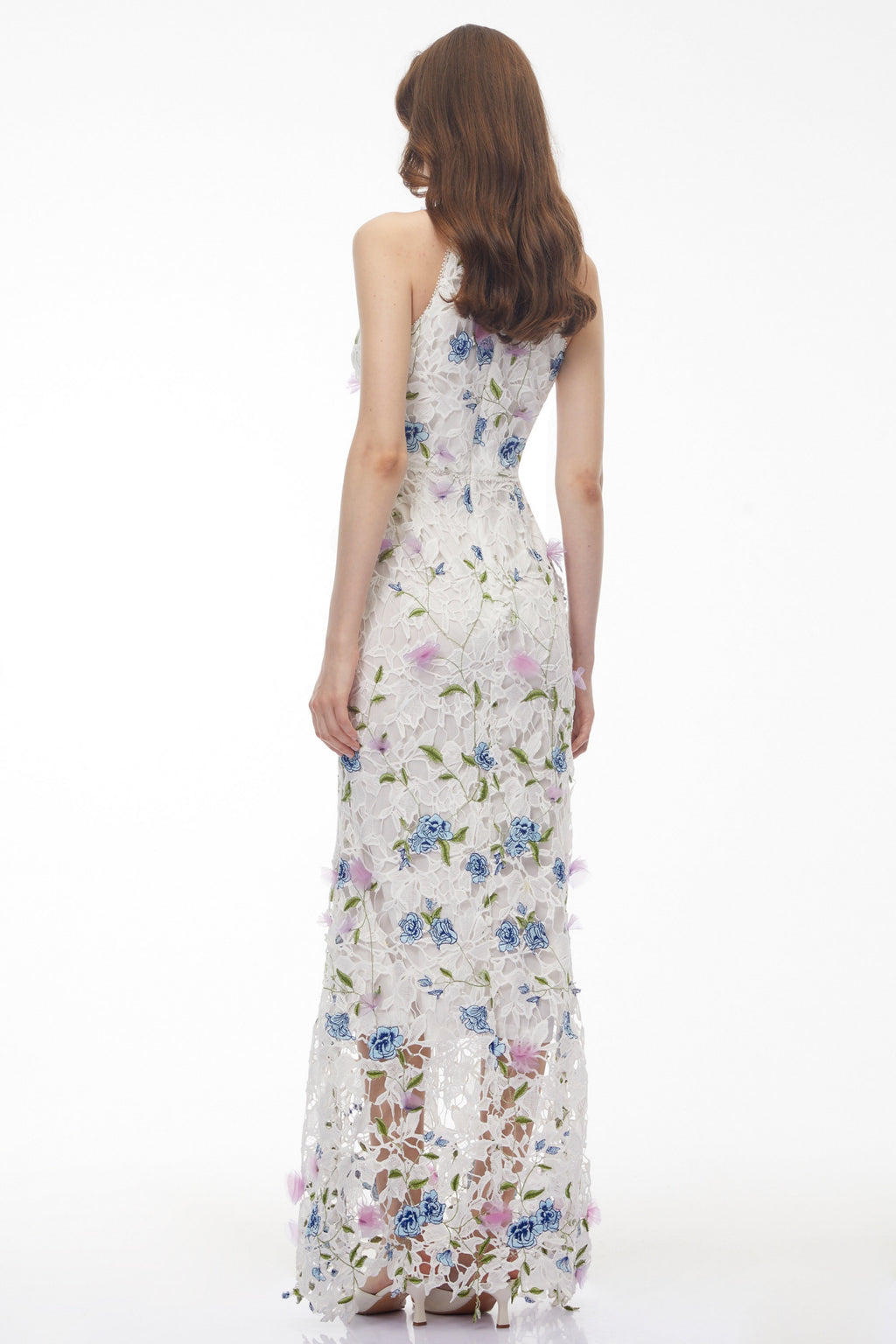 Simcha White Floral Applique Maxi Dress Avalabel
