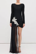 rebecca black Asymmetrical With rhinestone Embellishments Mini Dress Avalabel