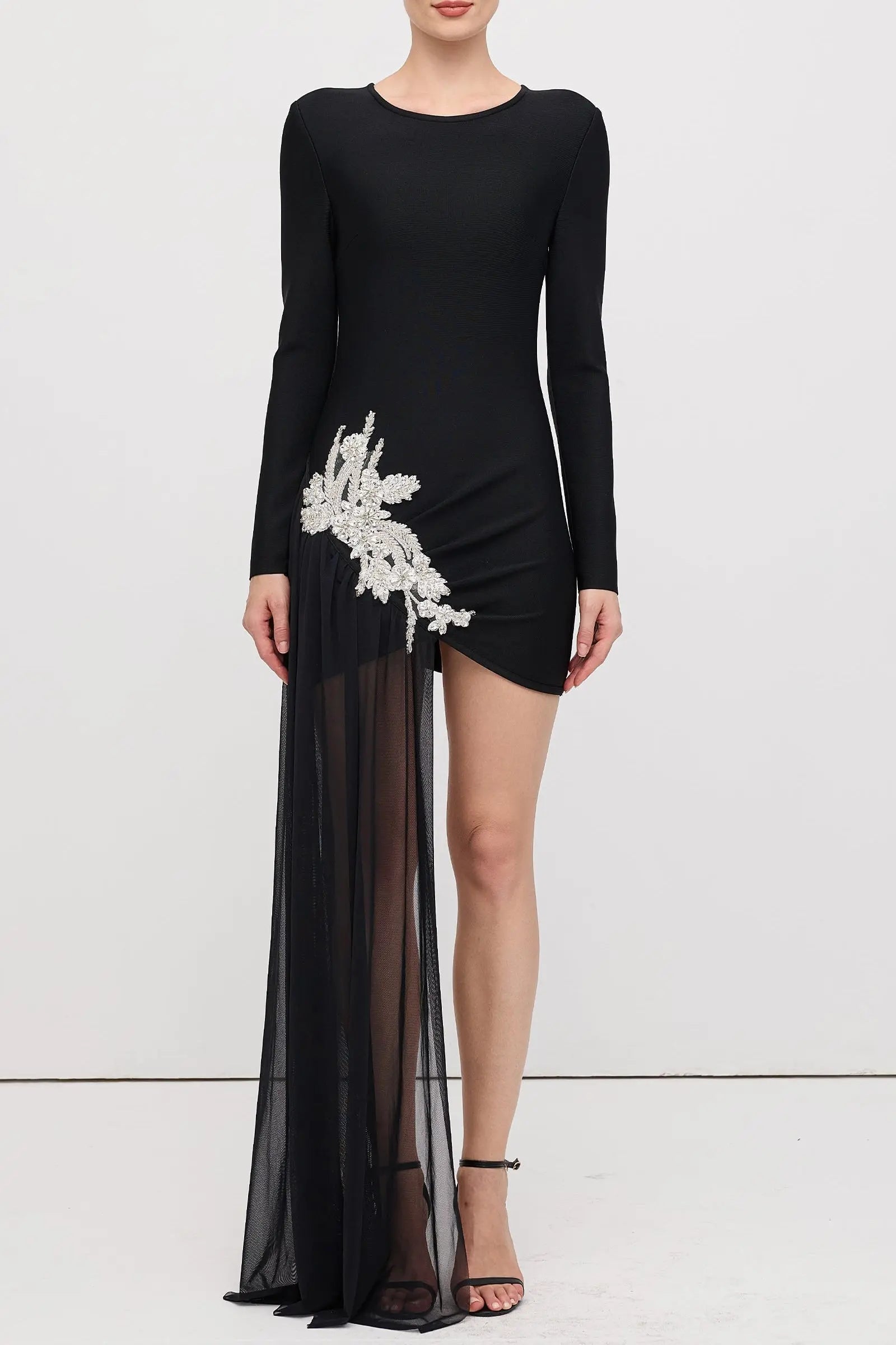 rebecca black Asymmetrical With rhinestone Embellishments Mini Dress Avalabel