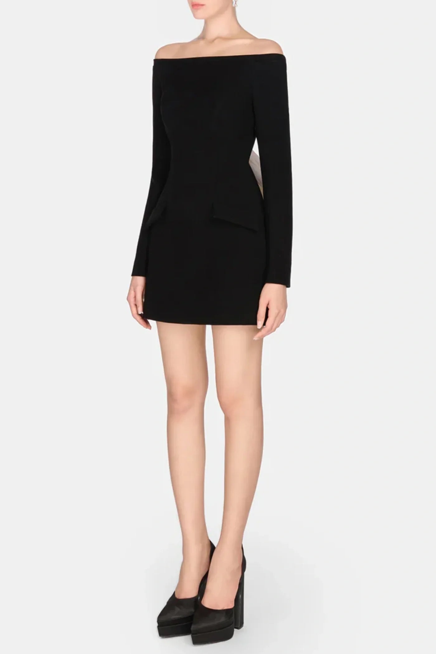 Off Shoulder Bow Embeliished Backless Mini Dress Avalabel