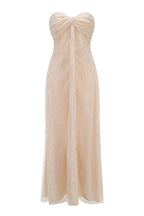 Strapless Pearl Crystal Maxi Dress Avalabel