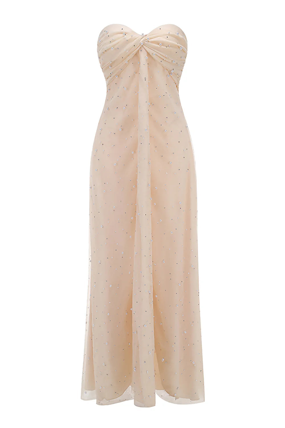 Strapless Pearl Crystal Maxi Dress Avalabel
