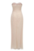 Strapless Pearl Crystal Maxi Dress Avalabel