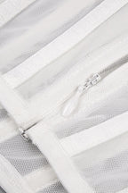 priscilla Strapless Veiled Corset Maxi Dress in white Avalabel