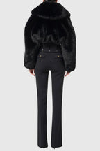 adelaide Faux Fur Corset Jacket in black Avalabel