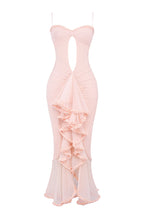 Taylor Ruffled Mesh Maxi Dress - Pink Avalabel