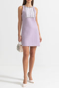 Sequin Lace Embellishments Textured Mini Dress In Purple Avalabel