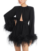 ORNELLA FEATHER TRIM DRESS Avalabel