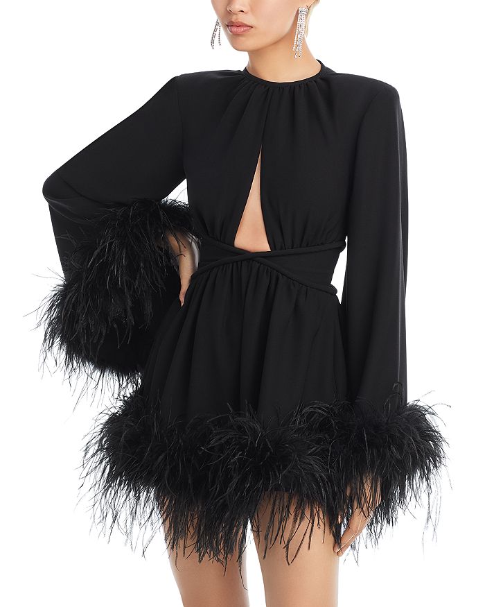 ORNELLA FEATHER TRIM DRESS Avalabel
