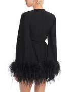 ORNELLA FEATHER TRIM DRESS Avalabel