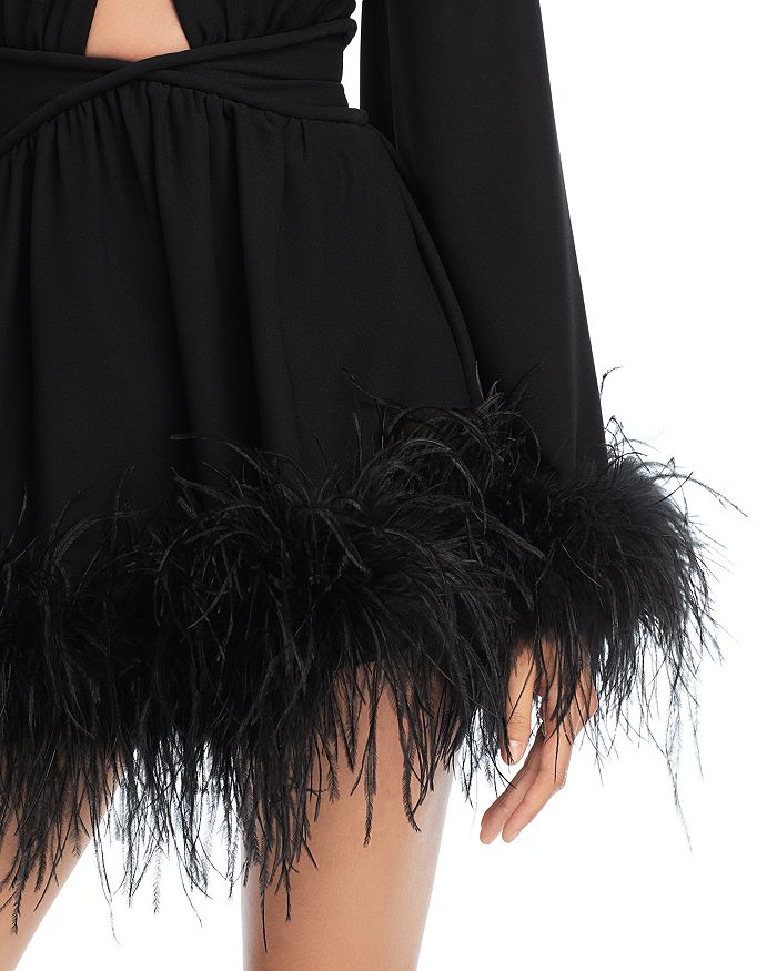 ORNELLA FEATHER TRIM DRESS Avalabel