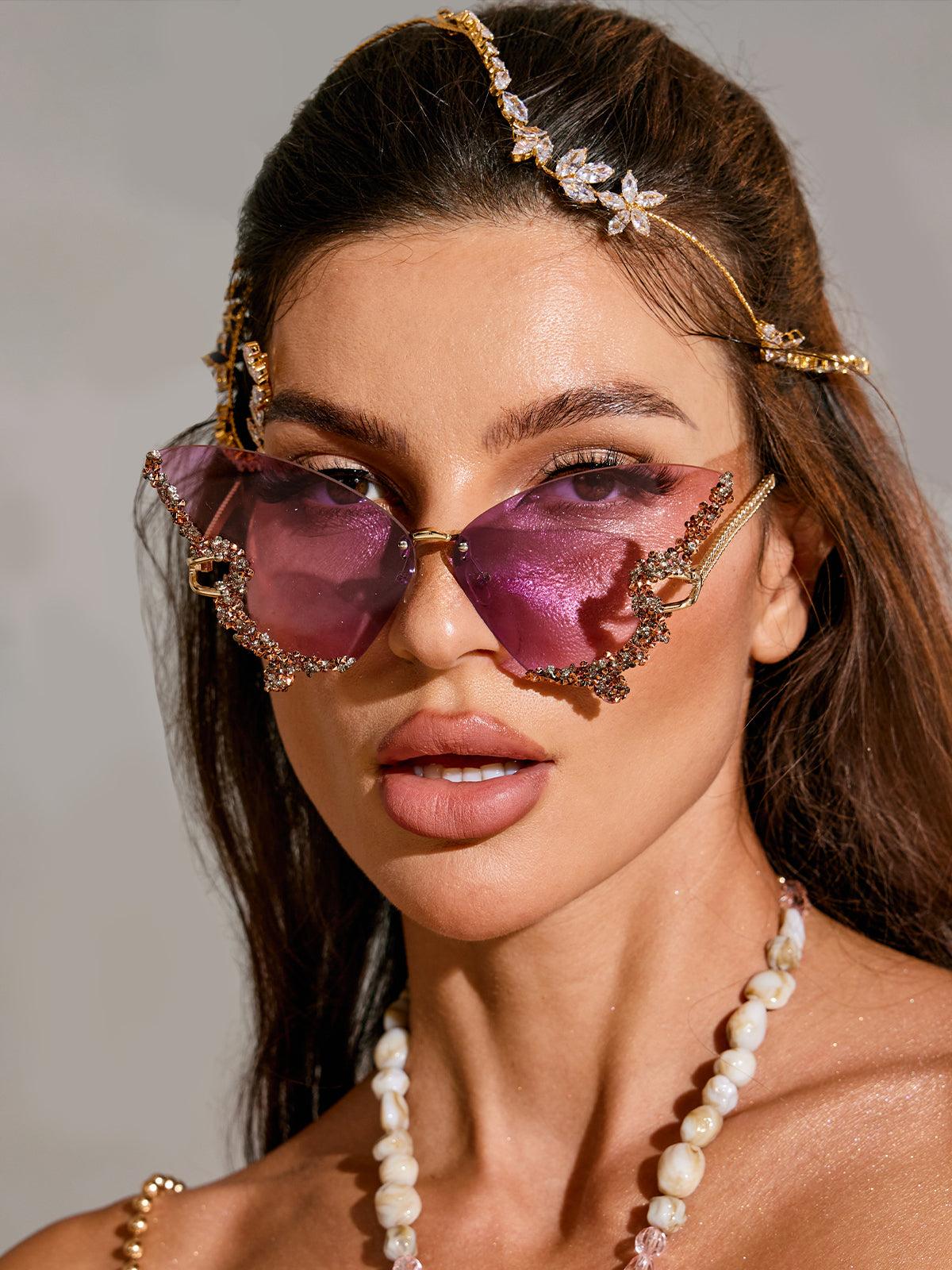 Tierney Butterfly Crystal Sunglasses Avalabel