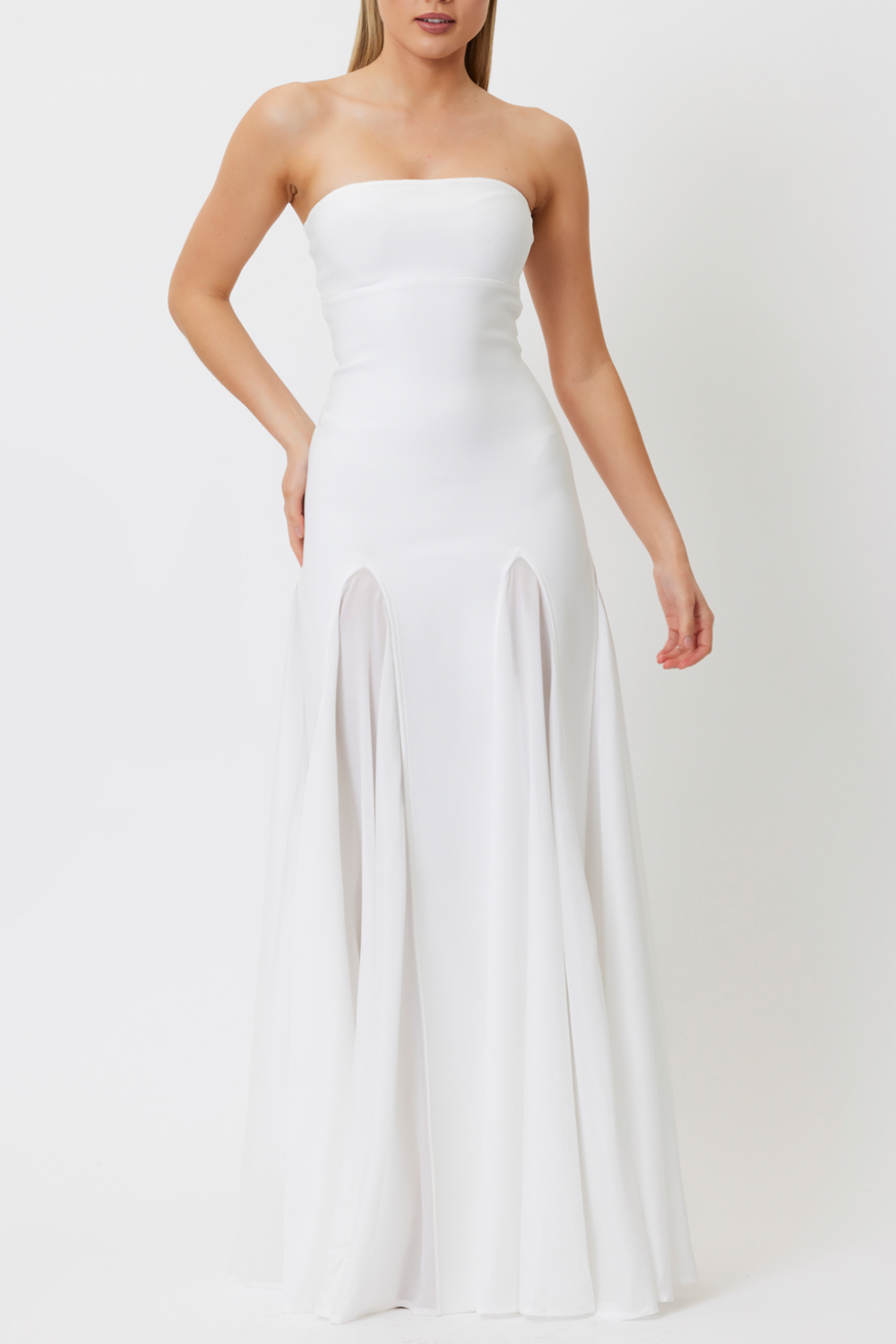 Dimiya Strapless Mesh Maxi Bandage Dress Avalabel