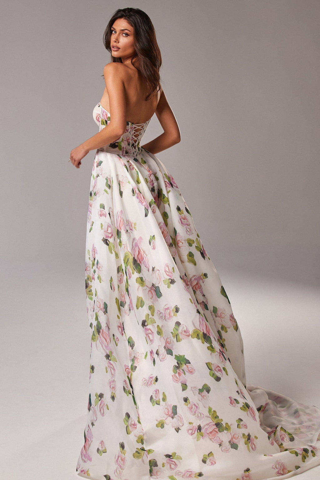Trinity Printed Strapless Maxi Dress Avalabel