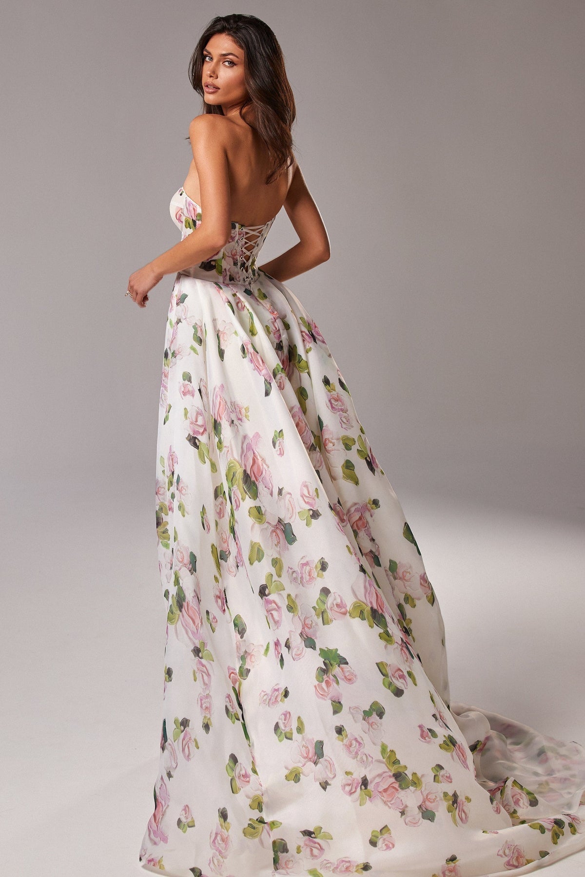 Trinity Printed Strapless Maxi Dress Avalabel
