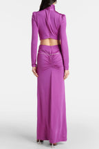 Trisa Crystal Embellished Cutout Maxi Dress - Purple Avalabel