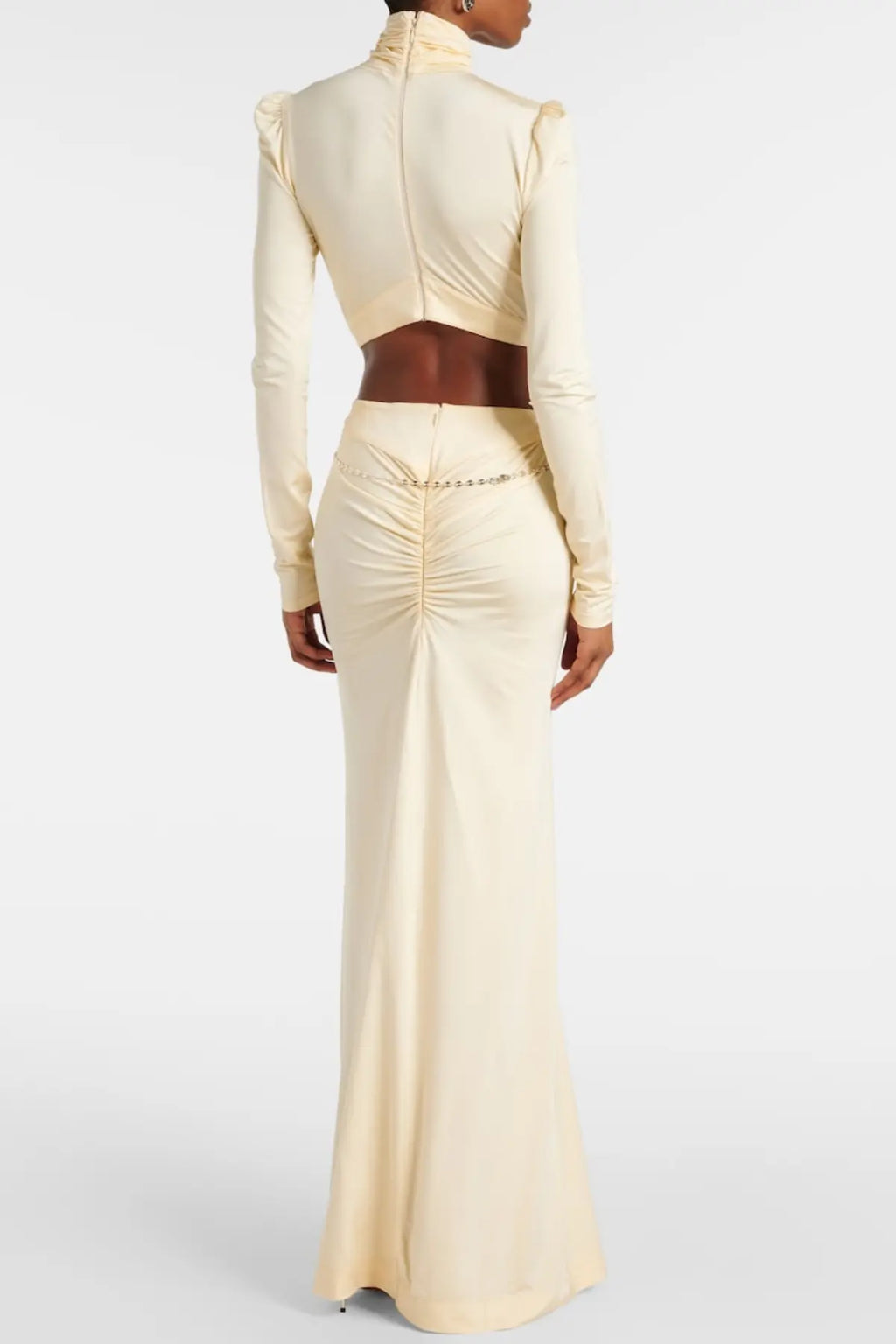 Trisa Crystal Embellished Cutout Maxi Dress - Yellow Avalabel