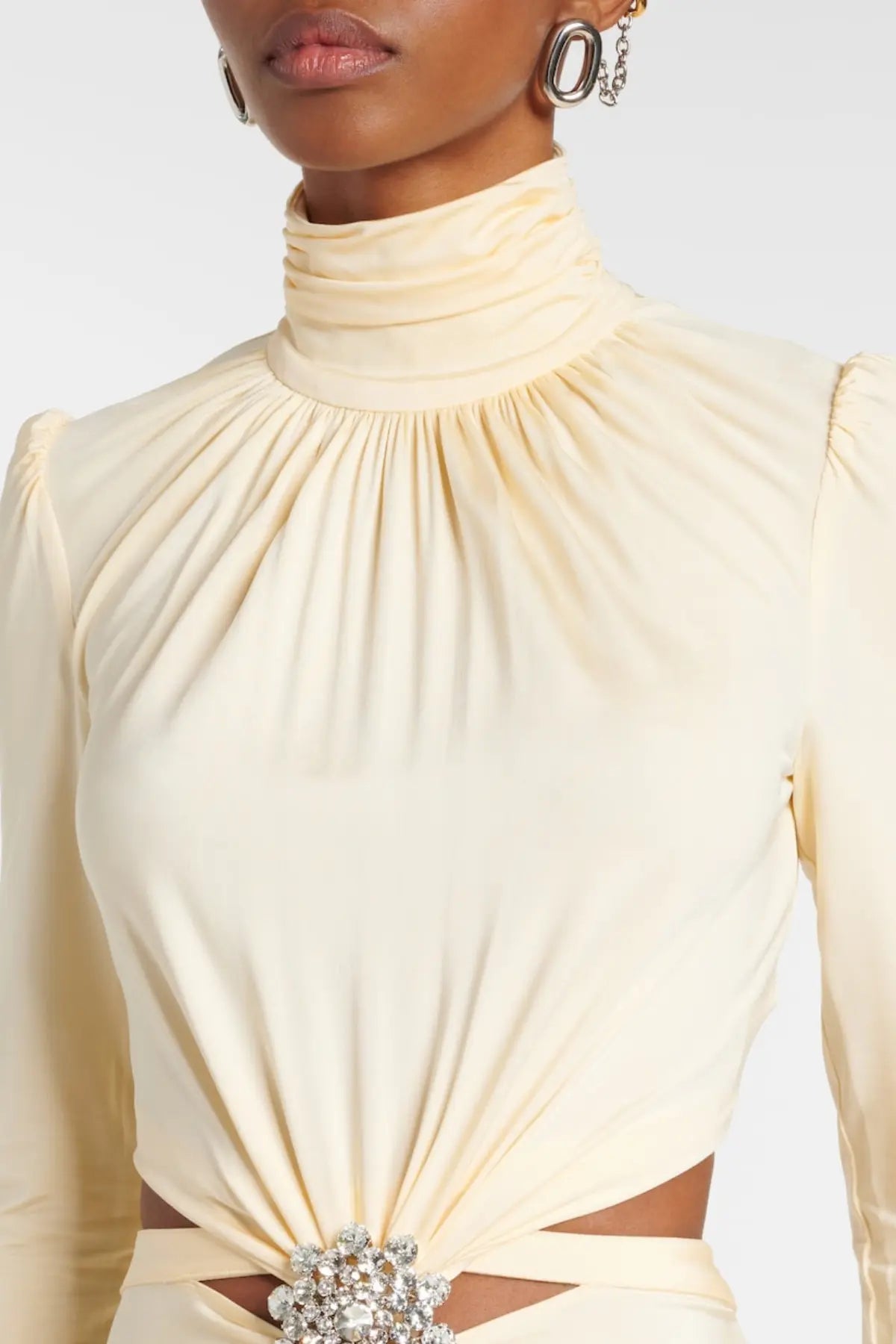 Trisa Crystal Embellished Cutout Maxi Dress - Yellow Avalabel