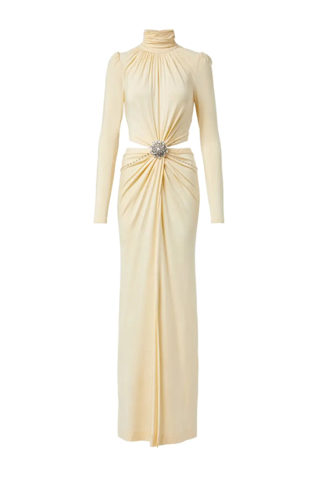 Trisa Crystal Embellished Cutout Maxi Dress - Yellow Avalabel