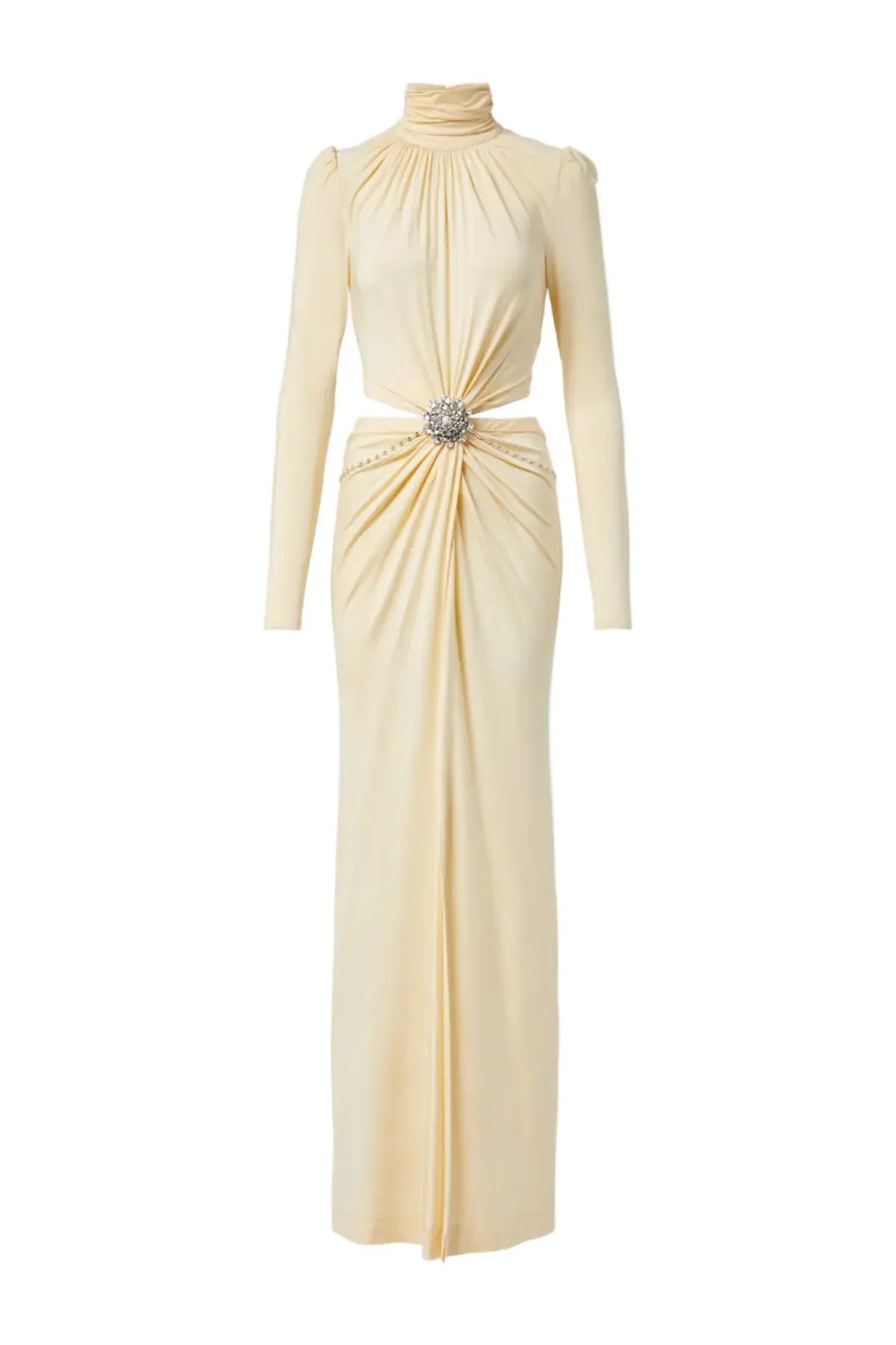 Trisa Crystal Embellished Cutout Maxi Dress - Yellow Avalabel