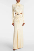 Trisa Crystal Embellished Cutout Maxi Dress - Yellow Avalabel