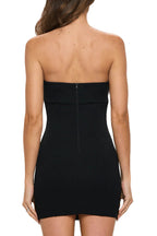 SATIN BOW BODYCON MINI DRESS Avalabel