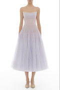 VIOLET DRAPED LACE MIDI DRESS Avalabel