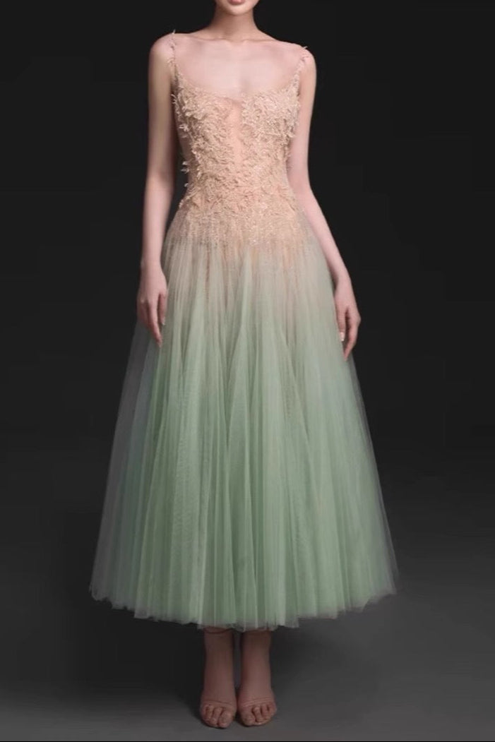 MINT OMBRE LACE MIDI DRESS Avalabel