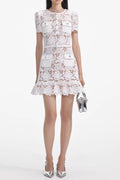 White Lace Mini Dress Avalabel