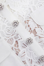 White Lace Mini Dress Avalabel