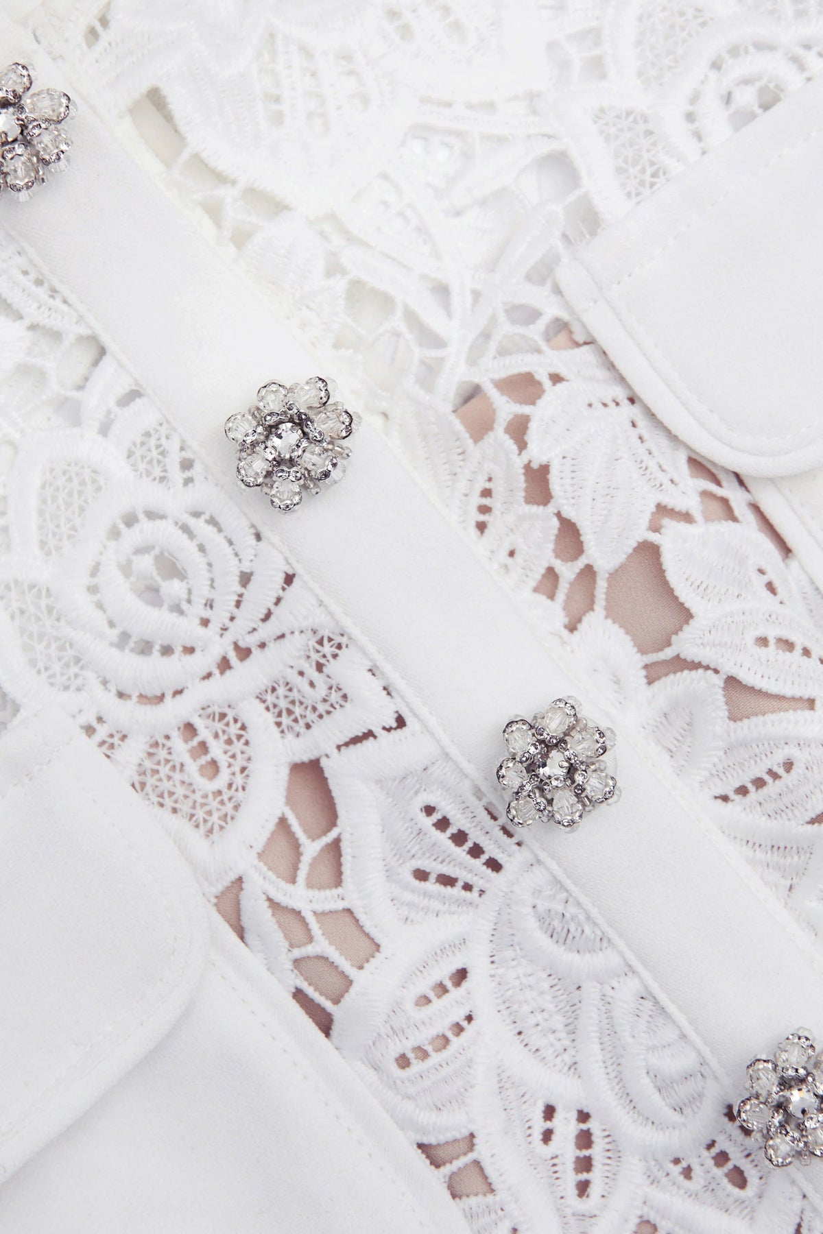 White Lace Mini Dress Avalabel