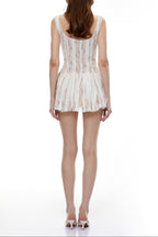 Yaghma White Lace Embroidered Mini Dress Avalabel