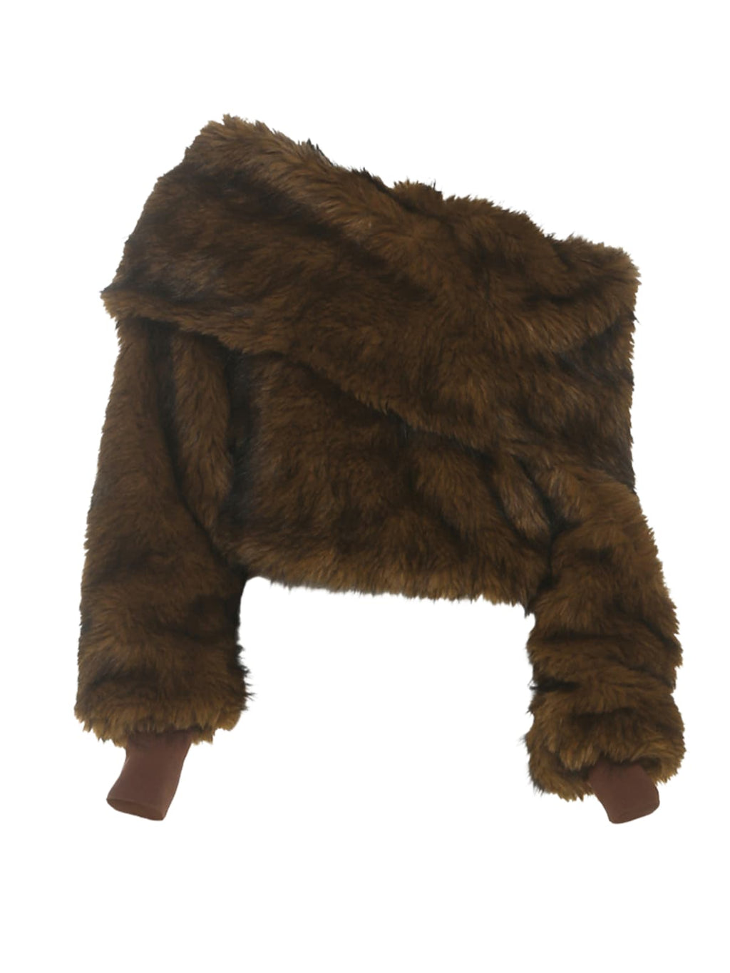stacey One Shoulder Furry Top Avalabel