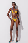 Ying Stripe Halter Neck Swimwear In Yellow Avalabel