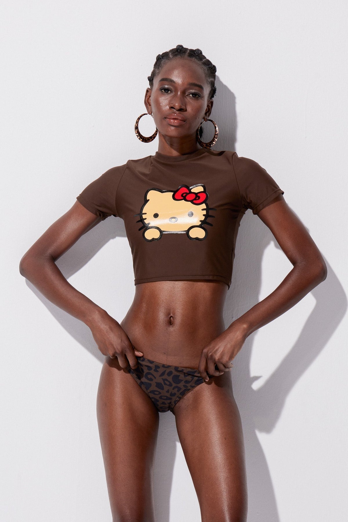 Yoda Leopard Print Halter Neck Swimwear Avalabel