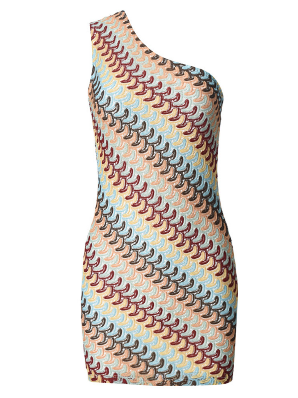 One Shoulder Knitted Mini Dress Avalabel