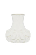 regina strapless puffy mini dress in off-white Avalabel