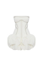 regina strapless puffy mini dress in off-white Avalabel