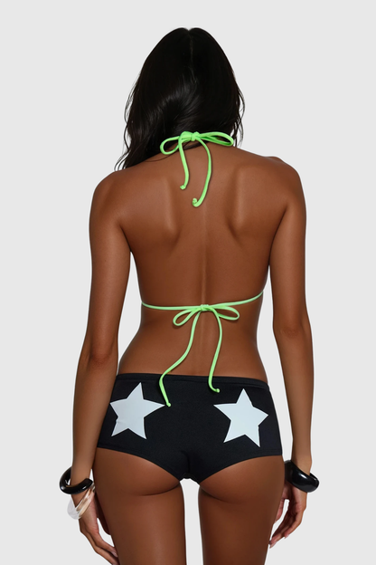 Quintina Halter Neck Lace Up Swimwear