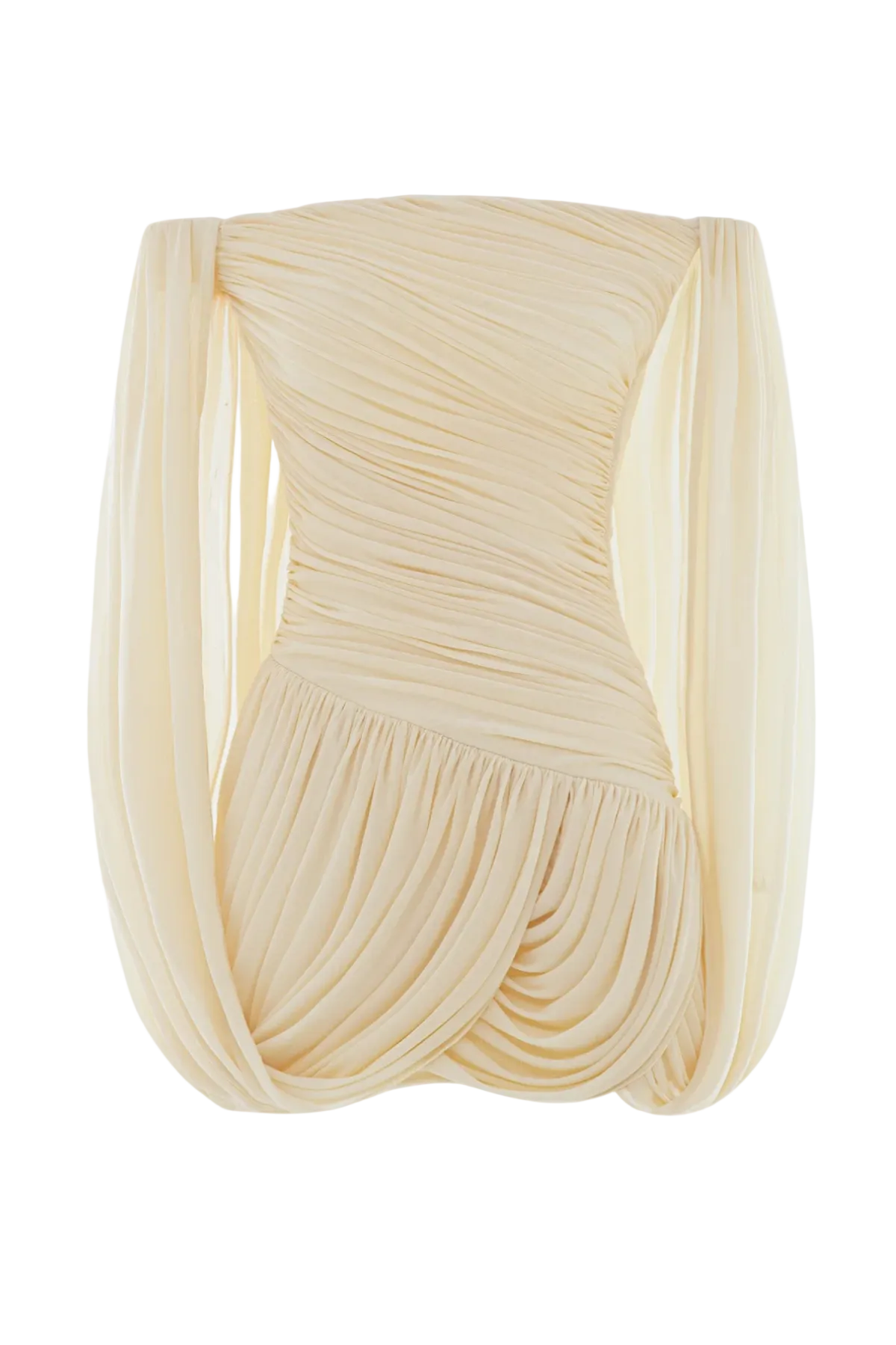 Zhuria Off Shoulder Draped Mini Dress - Yellow Avalabel