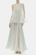 Belinda Mint Pleated Tulle Sleeveless Maxi Dress Avalabel