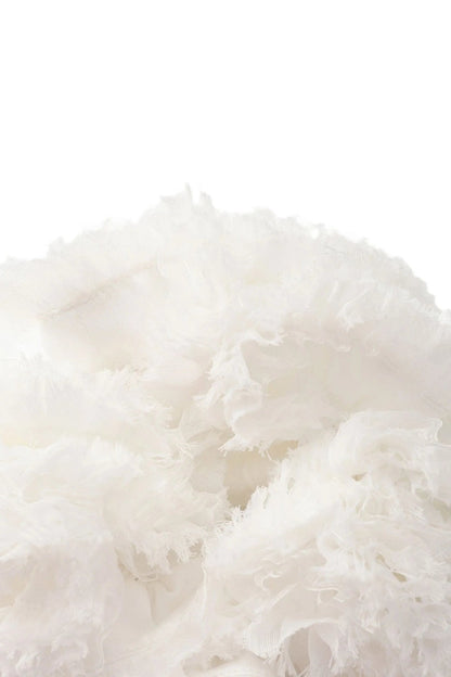 Sherry Flower Strapless Puffy Mini Dress in White