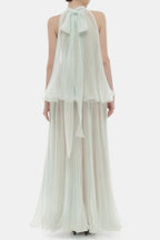 Belinda Mint Pleated Tulle Sleeveless Maxi Dress Avalabel