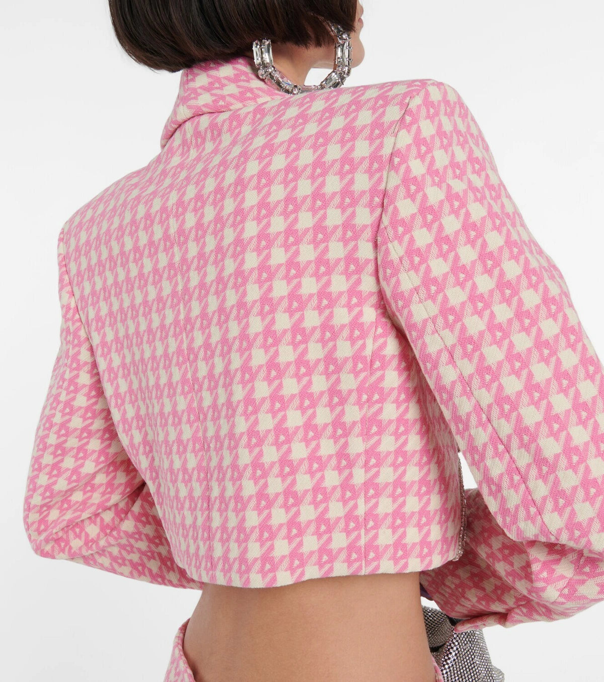 helen Embellished checked wool-blend blazer set in pink Avalabel