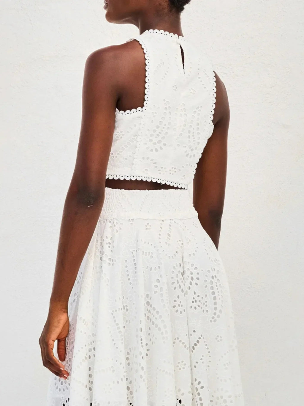 Eyelet Lace Top and Maxi Skirt Set Avalabel