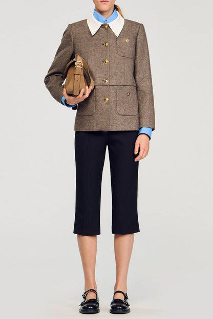 setlla Houndstooth suit jacket in brown