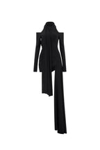 Black Off-Shoulder Bodycon Mini Dress with Cape Soraya