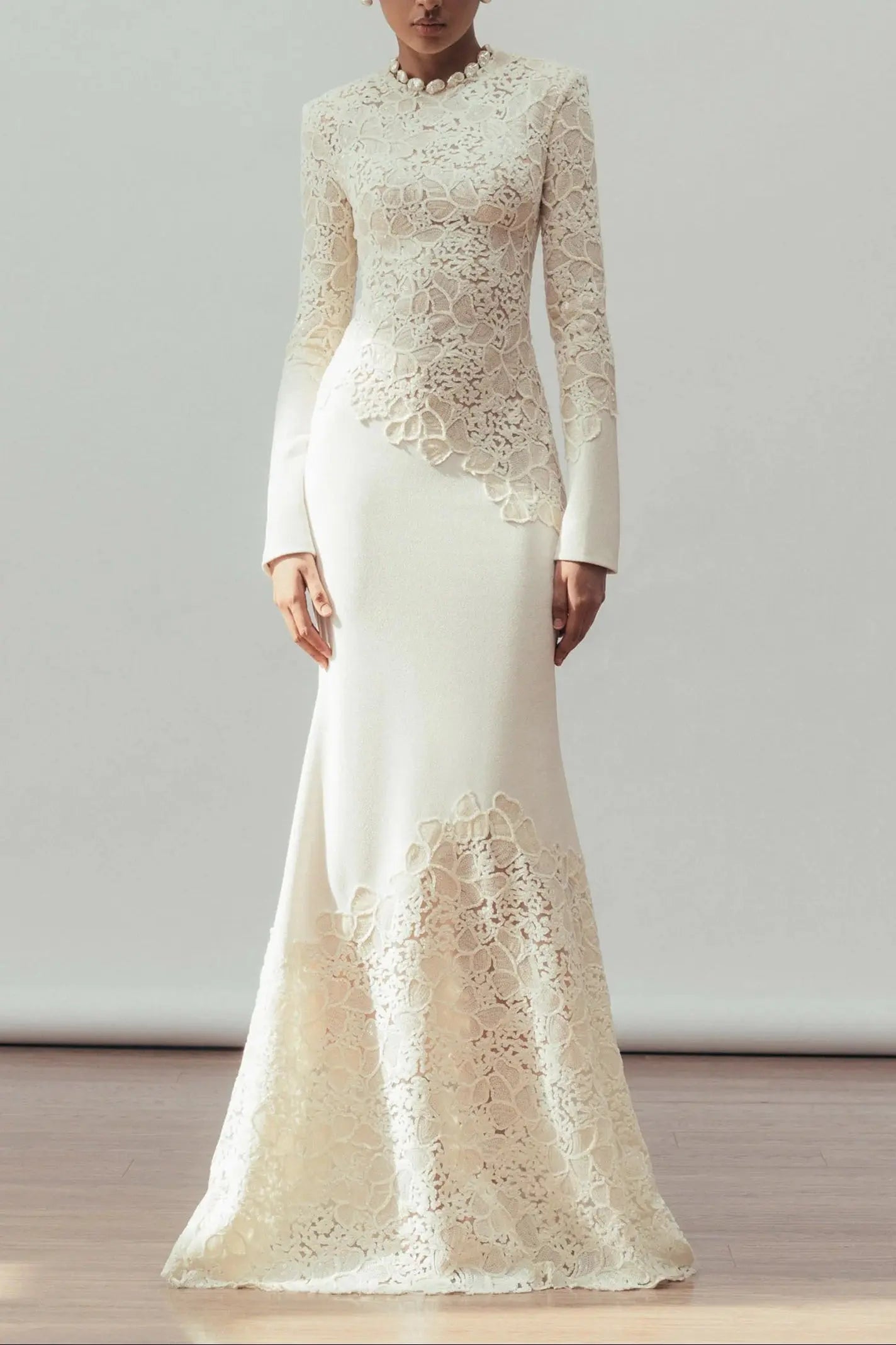 joanna white long sleeve Embroidered Maxi Dress Avalabel